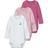 Name it Body l/ä - Noos - NbfBody - 3-pack - Ibis Rose - - 2 år (92) - Body L/Ä