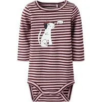Name it Body l/ä - NbfKilas - Blekt Mauve/Andorra m. Tryck - - 56 - Body L/Ä