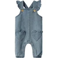 Lil´ Atelier Lil' Atelier Hängselbyxor - NbfLulia - Medium+ Blue Denim - - 68 - Hängselbyxor