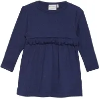Minymo Klänning - Rib - Dark Marinblå - - 74 - Klänning