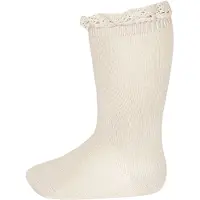 Condor Knästrumpor m. Spetsar - Beige - - 6-12 mån - Strumpor