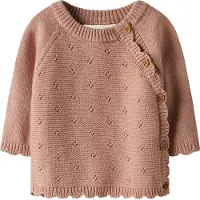 Lil´ Atelier Lil' Atelier Tröja - Stickad/Hålmönster - NbfLaguna - Misty Rose - - 62 - Tröja