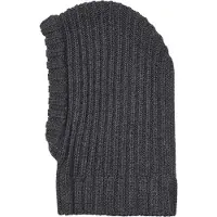 Wheat Balaklava - Rib/Stickad - Woolao - Antracitgrå melerad - - 52-53 cm - Balaklava - Dubbel