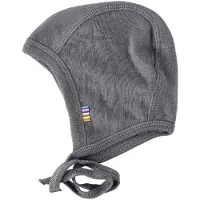 Joha Hjälmmössa - Ull/Silke - Mörkgrå - - 37 cm - Babyhjälm