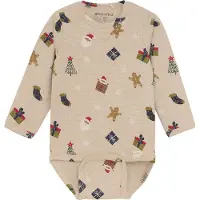 Minymo Body l/ä - Beige Melange - - 68 - Body L/Ä
