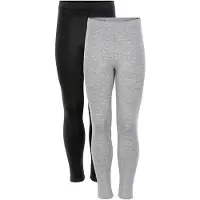 Minymo Leggings - 2-pack - Svart/Grå - - 11 år (146) - Leggings