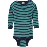 Engel Body l/ä - Ull/Silke - Turkos/Marinblå - - 86/92 - Body L/Ä