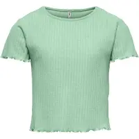 ONLY T-shirt - Noos - Rib - KogNella - Birds Ägg Green - - 7-8 år (122-128) - T-shirt