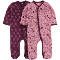 Pippi Baby Pippi Pyjamasdräkter M/f - 2-pack - Rosa/Lila m. Tryck - - 3 år (98) - Pyjamasdräkt