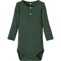 Name it Body l/ä - Noos - Rib - NbmKab - Tallskog/Melange - - 62 - Body L/Ä