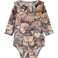 Molo Body l/ä - Freya - Luddig Fluffig - - 1 år (80) - Body L/Ä