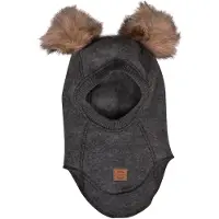 Mikk-Line Balaklava - Enkel - Ull - Anthracite Melange m. Kvas - - 86/92 - Balaklava - Singel