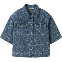 Name it Skjorta - NkfEvelyn - Medium+ Blue Denim - - 6 år (116) - Skjorta K/Ä
