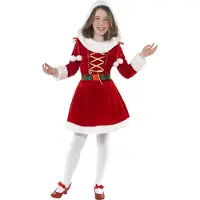 Smiffys Maskeradkläder - Lilla Fröken Santa - - 7-9 år (122-134) - Maskeradkläder