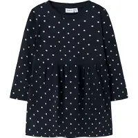 Name It Mini Klänning - Noos - NmfDavina - Dark Sapphire/v. Bright Wh - - 5 år (110) - Klänning