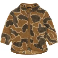 Mikk-Line Fleecejacka - Burlwood m. Camouflage - - 4 år (104) - Fleecejacka