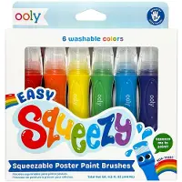 Ooly Posterfärg m. Pensel - 6 st. - Easy Tryckfärg - - One Size - Färgset