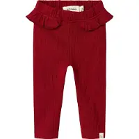 Lil´ Atelier Lil' Atelier Leggings - Rib - NbfRachel - Röd Dahlia - - 62 - Leggings