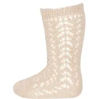 Condor Knästrumpor m. Hålmönster - Beige - - 32/35 - Strumpor