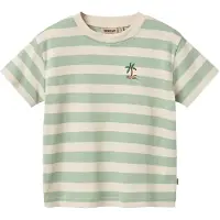 Wheat T-shirt - Liam - Mint Stripe - - 6 år (116) - T-shirt
