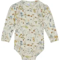 Joha Body l/ä - Ull - Off White m. Blommor - - 90 - Body L/Ä