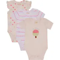 Hust&Claire Body k/ä - 3-pack - Bella - White/Rosa - - 56 - Body K/Ä
