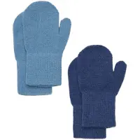 CeLaVi Vantar - Ull/Nylon - Stickad - 2-pack - Oceanien - - 1-2 år (80-92) - Vantar