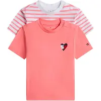 Tommy Hilfiger T-shirts - 2-pack - Flagga Leende - Tropical Blus - - 68 - T-shirt