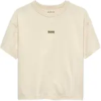 Calvin Klein T-shirt - Vikt Logo Etikett - White Grå - - 12 år (152) - T-shirt