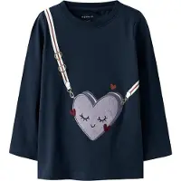 Name it T-shirt 'NMFTELIA' marinblå / ljuslila / mörkröd / vit