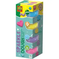 SES Creative Leklera - 4x90gr - Silkesmjuk Glitter - - One Size - Leklera