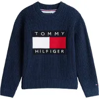 Tommy Hilfiger Tröja - Stickad - Falsk Heritage - Dark Natt Mari - - 12 år (152) - Tröja