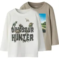 Name it Tröjor - 2-pack - NmmVoto - Vintage Khaki/Cloud Dansare - - 6 år (116) - Tröja