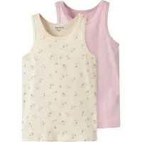 Name it Linnen - Nej - NmfTank - 2-pack - Turtledove/Pale L - - 2 år (92) - Linne