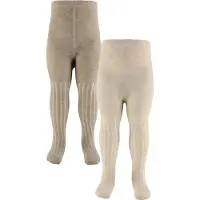 Minymo Strumpbyxor - 2-pack - Rib - Noos - Silver Minkmelerad - - 80/86 - Strumpbyxor