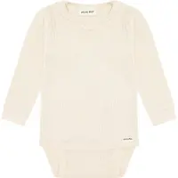 Minymo Body l/ä - Rib - White Swan - - 1½ år (86) - Body L/Ä