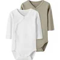 Name it Sparkdräkt/body mörkbeige / vit