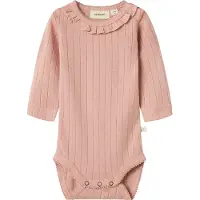 Name it Lil' Atelier Body l/ä - NbfRachel - Noos - Misty Rose m. Hålmöns - - 62 - Body L/Ä