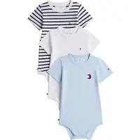Tommy Hilfiger Gåvoset - Body k/ä - 3-pack - Sweet Blue - - 68 - Body K/Ä