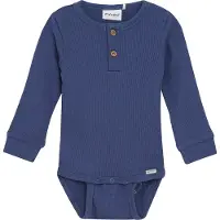 Minymo Body l/ä - Rib - Modal/Bomull - Vintage Indigo - - 62 - Body L/Ä