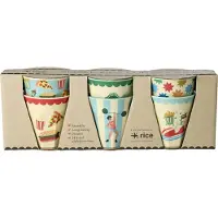 Rice Koppar - Melamin - 6 st. - 160 ml - Mint Fun Fair - - One Size - Mugg