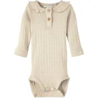 Lil´ Atelier Lil' Atelier Body l/ä - Noos - NbfRachel - Dimma m. Hålmönster - - 68 - Body L/Ä