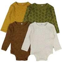 Pippi Baby Bodies l/ä - 4-pack - Glitter - - 50 - Body L/Ä
