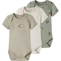 Name it Body l/ä - Noos - NbmBody - 3-pack - Shadow/V/Aluminium - - 3 år (98) - Body L/Ä