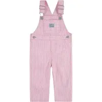 Levi's Hängselbyxor - Järnväg Stripe - Bright White/Rosa - - 6 mån - Hängselbyxor