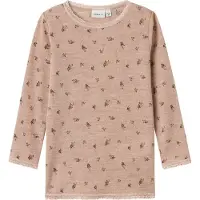 Name it Tröja - Ull - Noos - NmfWang - Shadow Grå/Small blommor - - 3 år (98) - Tröja