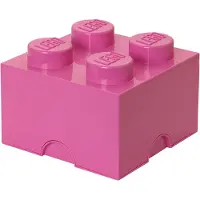 LEGO Förvaringslåda - 4 Knoppar - 25x25x18 - Rosa - - One Size - Låda
