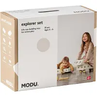 Modu Explorer Set - 20 Delar - 55x40x20 cm - Sand Grey/Honey Gul - - One Size - Tumlingdjur