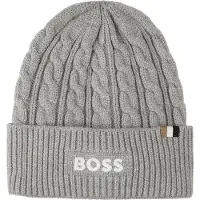 BOSS Mössa - Stickad - Gråmelerad - - 52 cm - Mössa