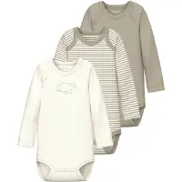 Name it Body l/ä - Noos - NbnBody - 3-pack - Ren kashmir - - 56 - Body L/Ä